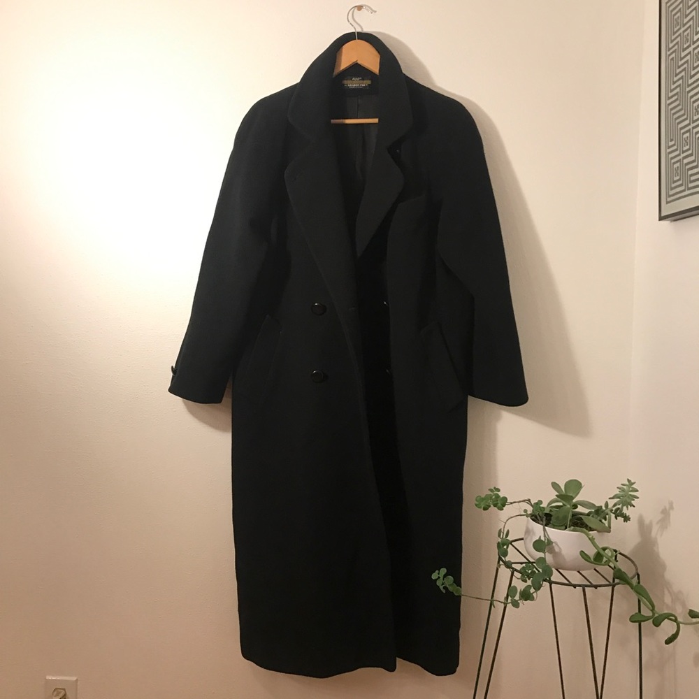 LONDON FOG 100% wool black overcoat